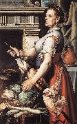 Pieter Aertsen Cook in front of the Stove painting